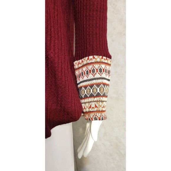 NWT - Paper Crane by Anthropologie Thermal Top with Sweater Cuff - Size S - Picture 10 of 13
